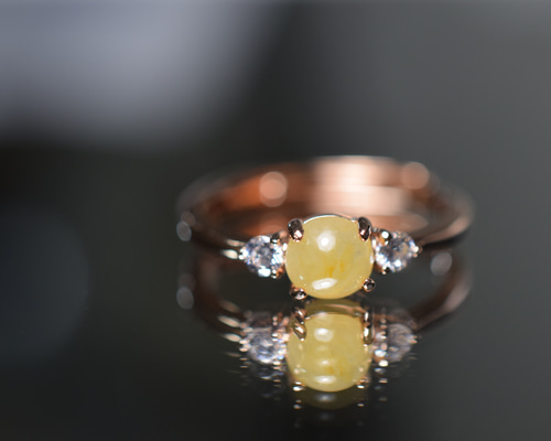 ARG23-176 宝石質 氷種 天然ミャンマー産 黄翡翠 本翡翠 指輪 シンプル