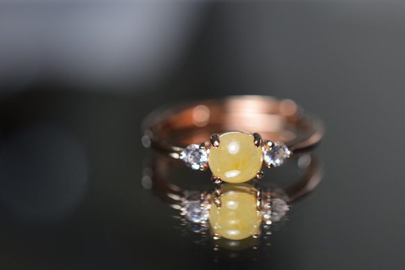 ARG23-176 宝石質 氷種 天然ミャンマー産 黄翡翠 本翡翠 指輪 シンプル