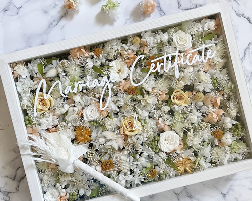 大人気　紫陽花　結婚証明書　参加型　ドライフラワー　人前式 Amazon.co.jp: 紫陽花 結婚証明書 参加型 ドライフラワー 人前式