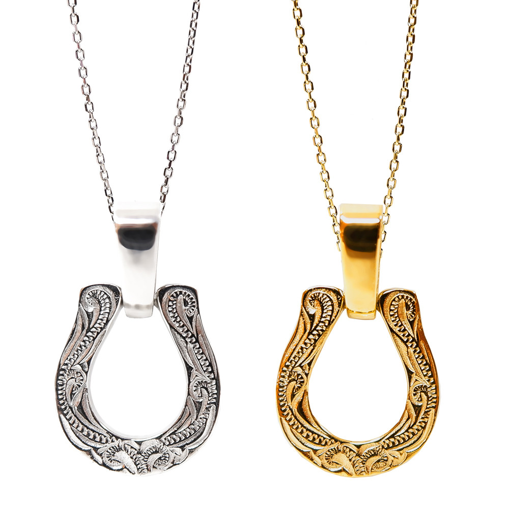 ハワイアンジュエリー ミドルサイズ ホースシューネックレス サージカル ステンレス インスタ