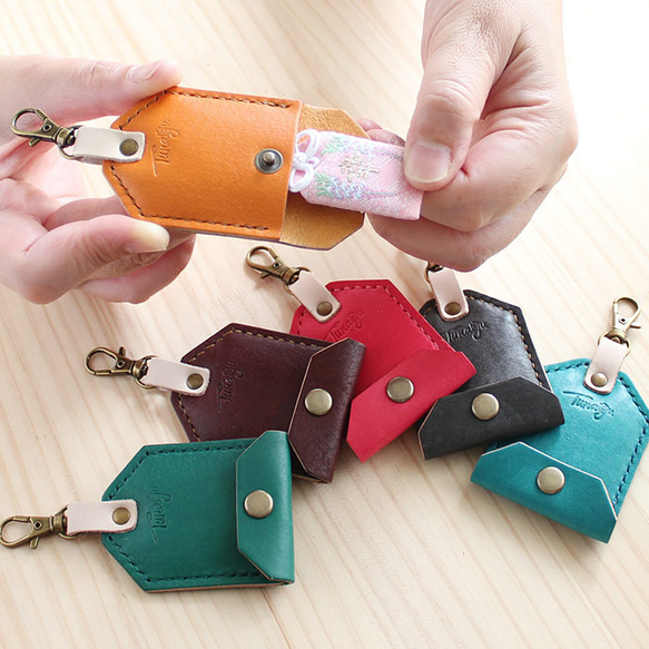 お守り袋 Sサイズ T-107【6色】 キーホルダー レザー お守りケース  