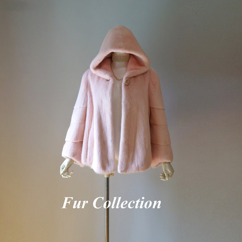 大人のエレガンス☆シンプルリッチなミンクコートフード付 新品1点物 