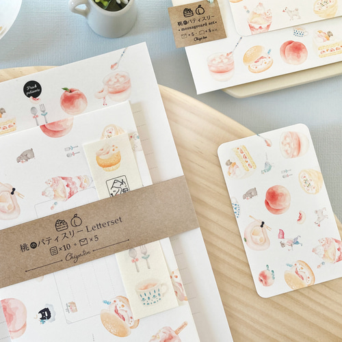 桃のパティスリー メッセージカード メッセージカード chiyo.ten チヨ
