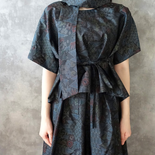 着物リメイク　⑤　大島紬のセットアップ