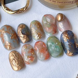 静かなる湖畔 ニュアンスネイル 一癖ネイル 個性派ネイル 大人かわいい