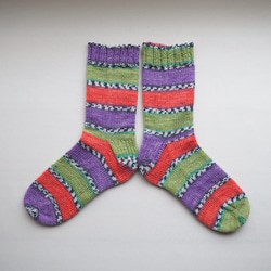手編みの靴下（Opalソックヤーン・ビューティー） 2枚目の画像