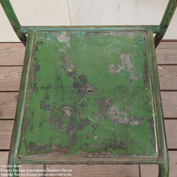 アイアンチェア グリーン 緑 鉄製 スツール 椅子 いす スチール スタッキング インダストリアル 工業系 ビンテージ 12枚目の画像