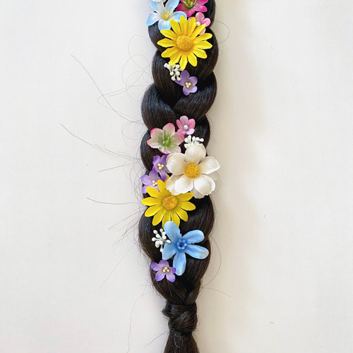 ラプンツェル】お花いっぱいウィッグ|ヘアアクセサリー|つけ毛 ラプンツェル】お花いっぱいウィッグ|ヘアアクセサリー|つけ毛