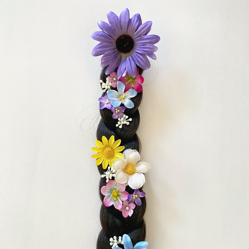 ラプンツェル】お花いっぱいウィッグ｜ヘアアクセサリー｜つけ毛｜髪