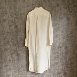 バンブーリネンシャツワンピース 生成り/インディゴ Bamboo linenshirt dress 16枚目の画像