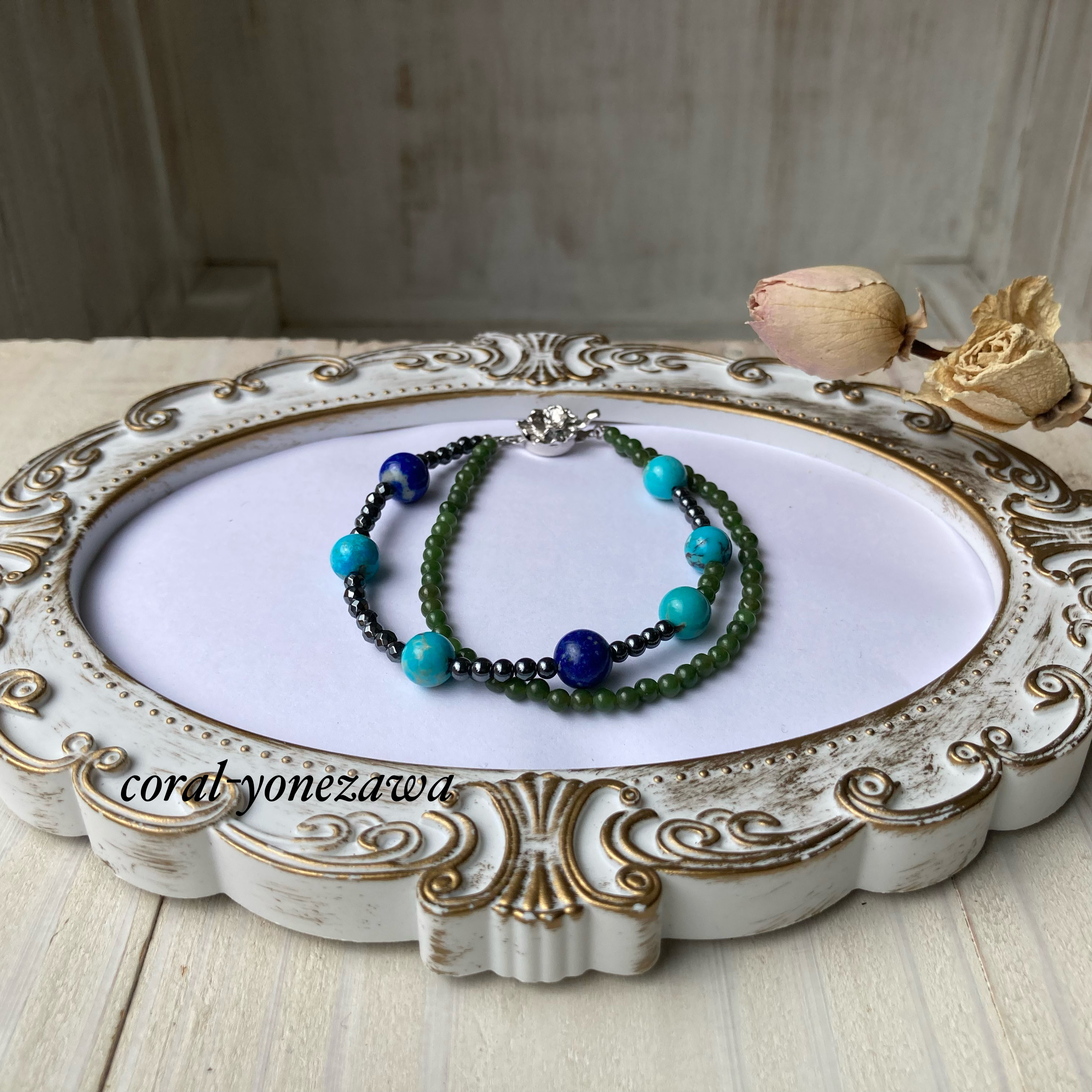 天然石.ブレスレット.ハンドメイド 11,000円