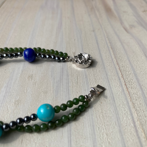 天然石　ハンドメイド　ブレスレット パール & クリスタル ハンドメイド ブレスレット 天然石 水晶