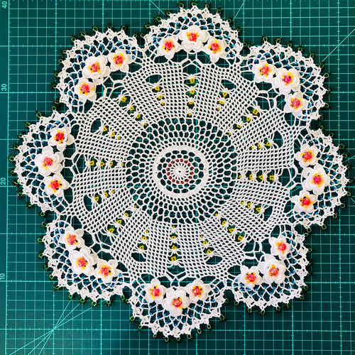 新作】NOKOのカラフルレース編み お花畑ドイリー（36） その他