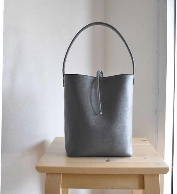 ワンハンドルレザーバッグ ミニ グレー トートバッグ St.Agata 通販  