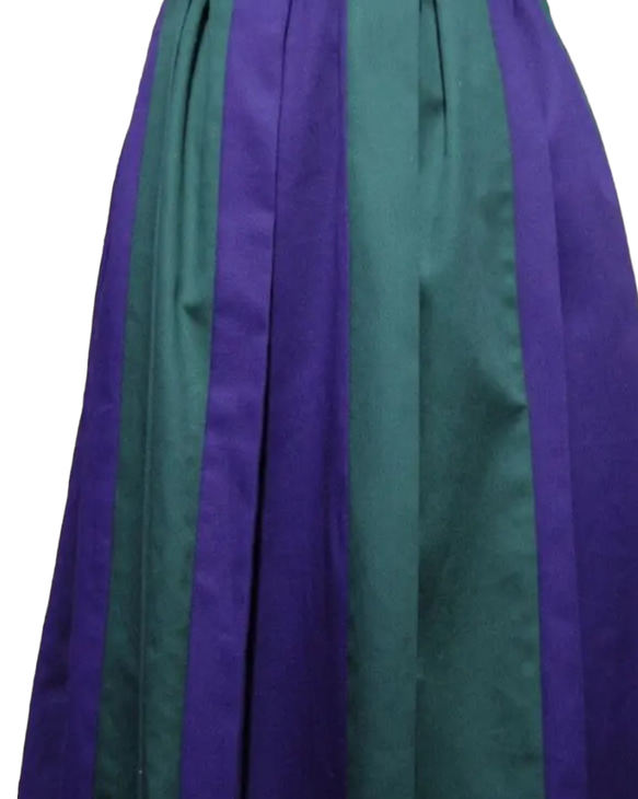 パープル×グリーン　２カラー　フレアプリーツロングスカート 5枚目の画像