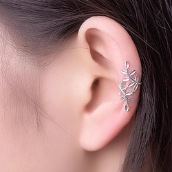 セット (SV925) Lovely Nibubu Ear cuff & Free Ring Set 〜 可憐な新芽 10枚目の画像