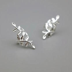 セット (SV925) Lovely Nibubu Ear cuff & Free Ring Set 〜 可憐な新芽 6枚目の画像