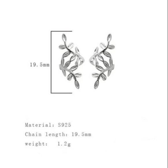 セット (SV925) Lovely Nibubu Ear cuff & Free Ring Set 〜 可憐な新芽 5枚目の画像