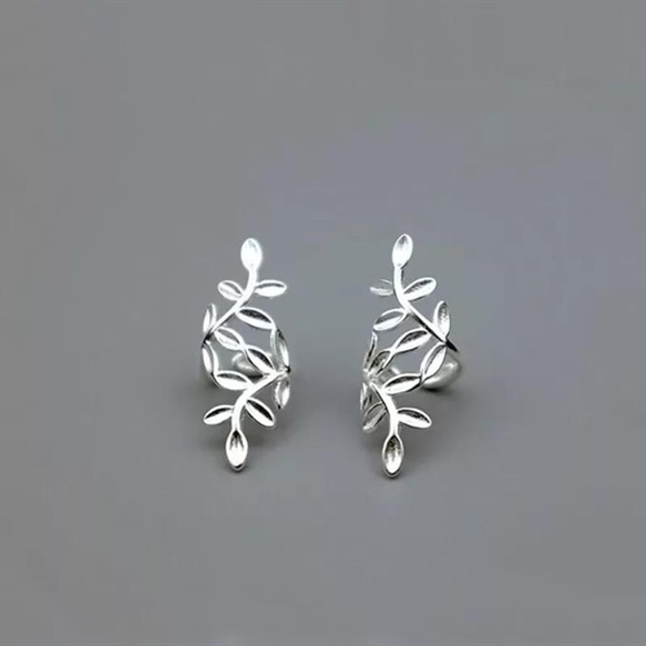 セット (SV925) Lovely Nibubu Ear cuff & Free Ring Set 〜 可憐な新芽 4枚目の画像