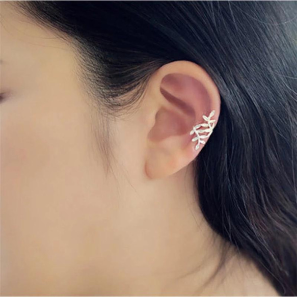 セット (SV925) Lovely Nibubu Ear cuff & Free Ring Set 〜 可憐な新芽 16枚目の画像