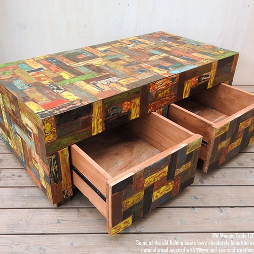 ⭐︎激レア【オール付きボート形木製テーブル】一点物