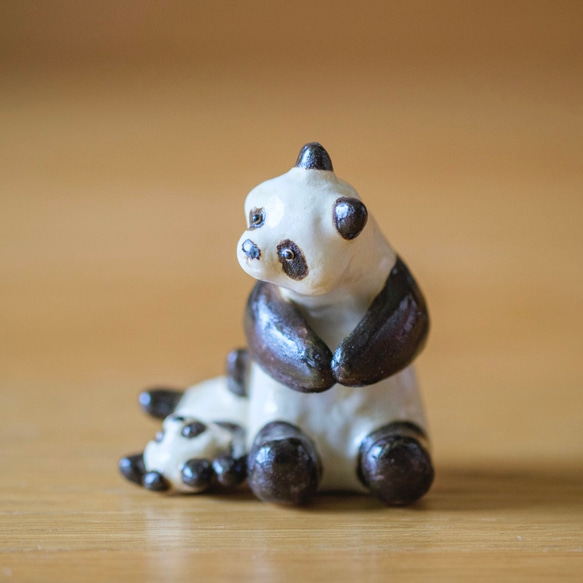 [再販]パンダの親子　動物オブジェ 5枚目の画像