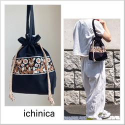 後染め リバティ 巾着バッグ 巾着バッグ ichinica 通販 15792222