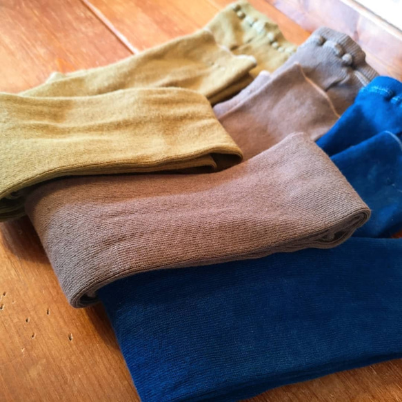 〘10%off sale〙薬草染めorganic cotton leggings*草木染めレギンス／藍染め国産スパッツ 2枚目の画像