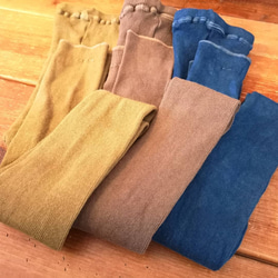 〘10%off sale〙薬草染めorganic cotton leggings*草木染めレギンス／藍染め国産スパッツ 1枚目の画像