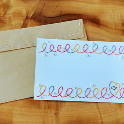マルチに使える】紙刺繍メッセージカード(くるくる) メッセージカード