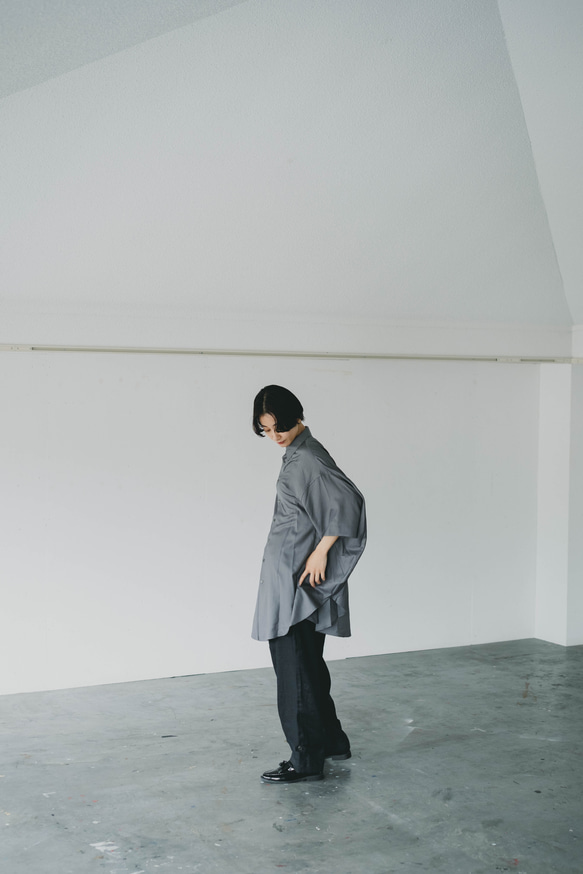 円環shirt　half sleeve　silk＆wool 3枚目の画像