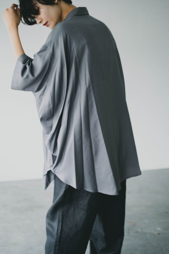 円環shirt　half sleeve　silk＆wool 4枚目の画像