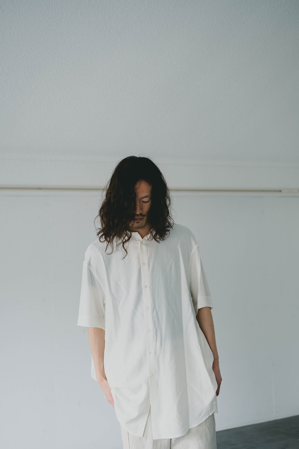 円環shirt　half sleeve　silk＆wool 5枚目の画像