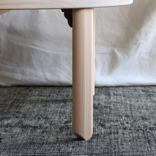 ヒノキ折り畳み丸テーブル/北欧インテリア/座卓/ローテーブル/子供部屋