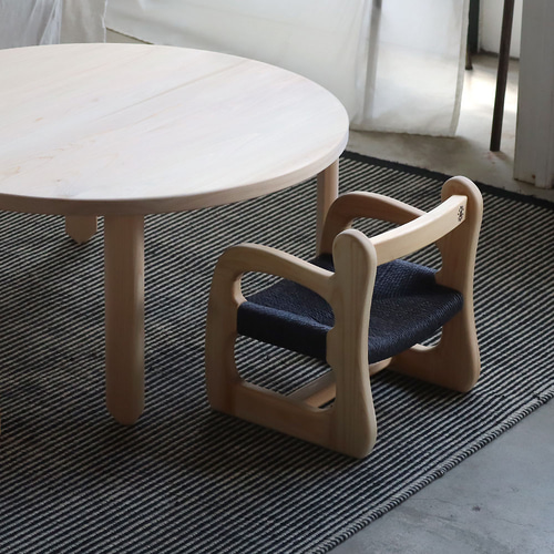 ヒノキ折り畳み丸テーブル/北欧インテリア/座卓/ローテーブル/子供部屋