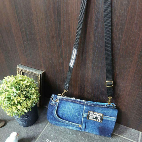 No.300【DENIM✖️お財布ショルダーバッグ❤️】デニムスマホ