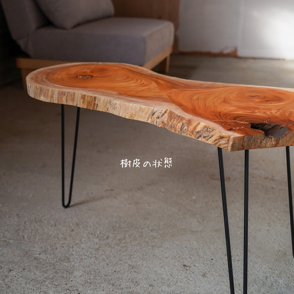 欅 輪切り材のローテーブル③ （高さ・カラー変更無料） 8枚目の画像