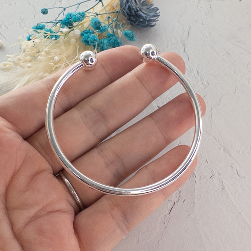 1個＊ カフバングル 合金製 バングル作成パーツ 銀色 54mm et123