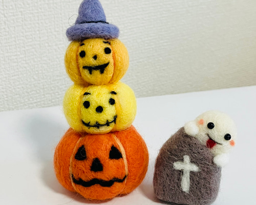 羊毛フェルト ハロウィンパーティー 作品 ハロウィン🎃 | harisari