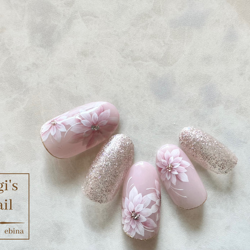 ネイルチップ No.82 フラワーネイル nail ジェルネイル ネイルチップ 