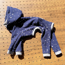 【DOGwear】houndサイズ：星空ロンパース（ネイビー） 1枚目の画像