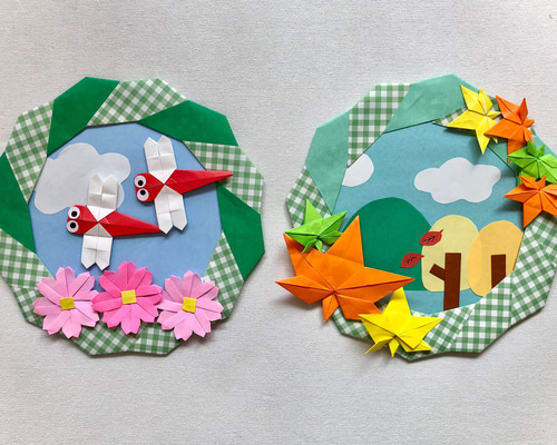 あやみお取り置きページ・折紙リース・秋7の④ あやみお取り置き