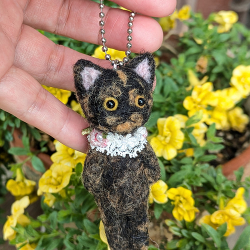 お手軽うちの子オーダー 直立姿勢の子猫マスコット 羊毛フェルト 羊毛