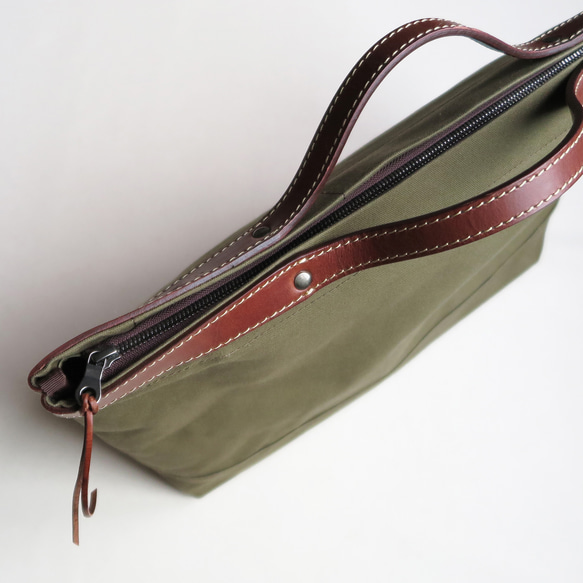 受注生産　Paraffin canvas  totebag 「advantage」KHAKI 5枚目の画像