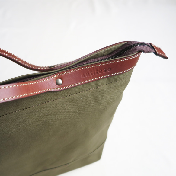 Paraffin canvas  totebag 「advantage」KHAKI 6枚目の画像