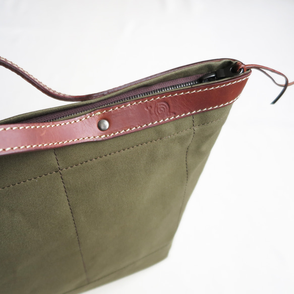 Paraffin canvas  totebag 「advantage」KHAKI 7枚目の画像