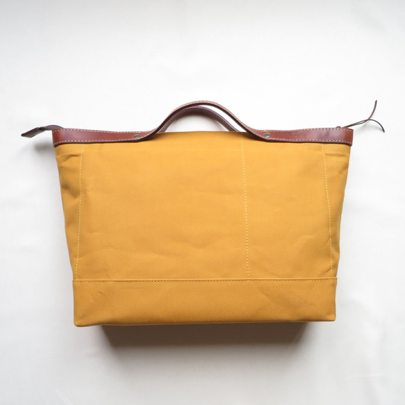 受注生産　Paraffin canvas  totebag 「advantage」MUSTARD 4枚目の画像