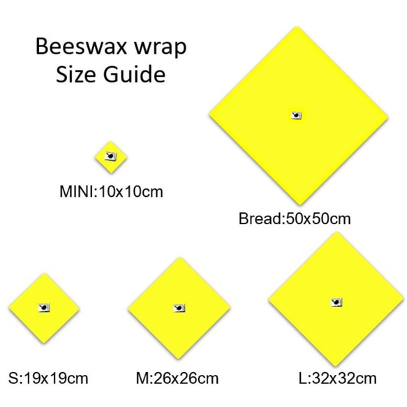 オーガニック蜜蝋ラップ・ミツロウラップ　Sサイズ（19x19㎝）Organic Beeswax Wrap(S)　 4枚目の画像