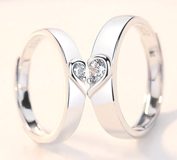 ペアリング　結婚指輪　クリスマス　誕生日　記念日　プレゼント　シンプル　シルバー925  ビジュー　つけっぱなしok　 4枚目の画像