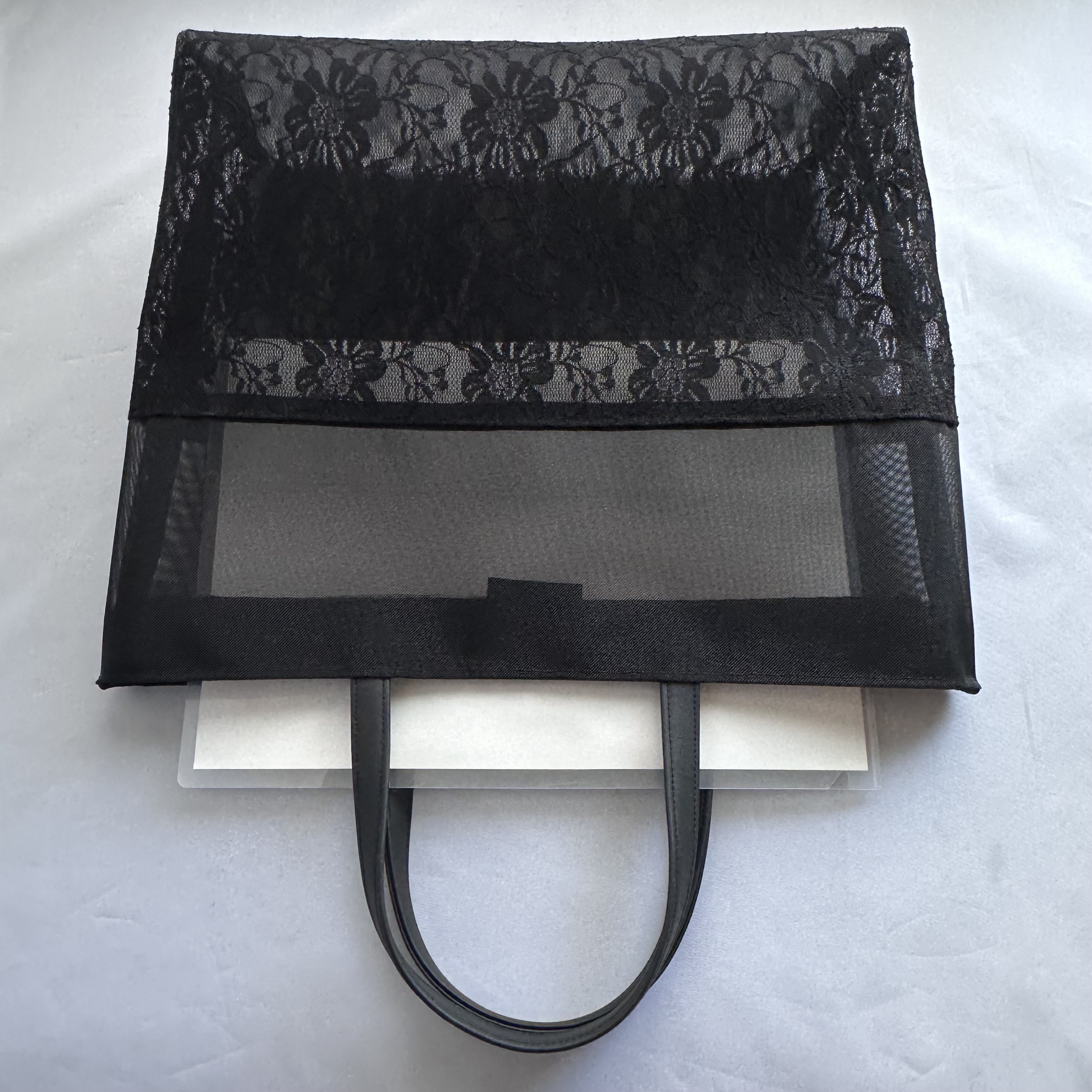 ブラックメッシュトート （ブラックメッシュ x ブラックレースメッシュ）